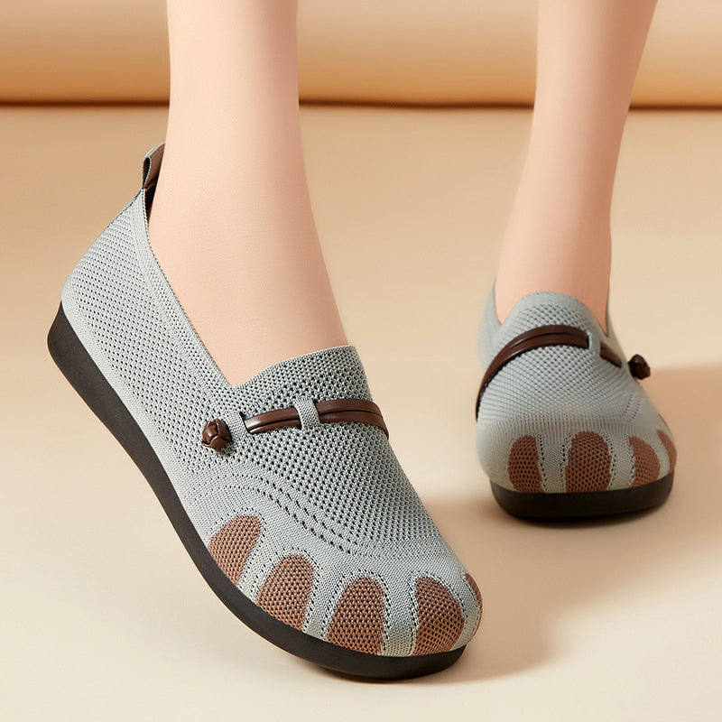 🔥Γυναικεία φλατ παπούτσια, μαλακή σόλα, ρηχά, με αγκράφα - LT