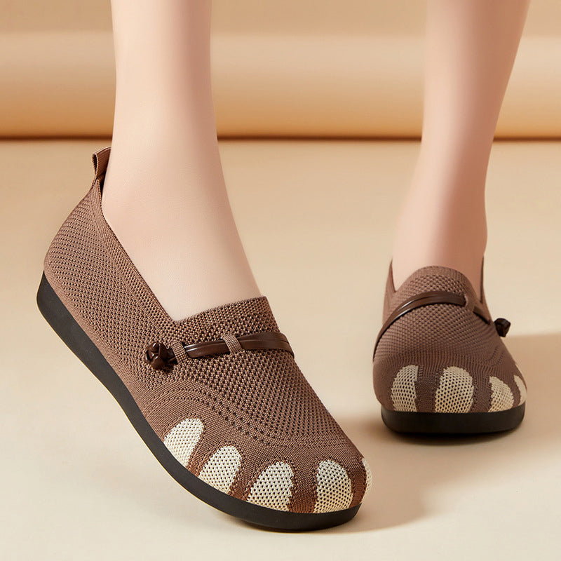 🔥Γυναικεία φλατ παπούτσια, μαλακή σόλα, ρηχά, με αγκράφα - LT