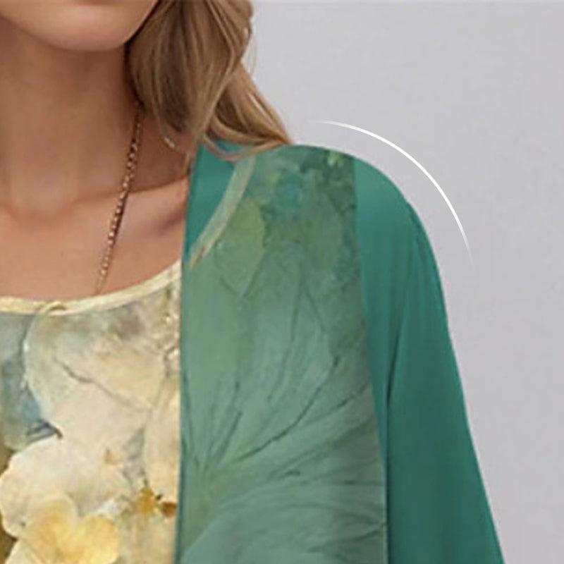 Elegantiškas 2 dalių komplektas: palaidinė pusrankovėmis + suknelė-LT