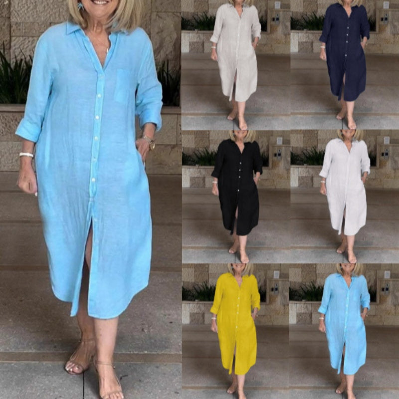 🔥Φαρδύ βαμβακερό λινό δωμένος για γυναίκες-GR