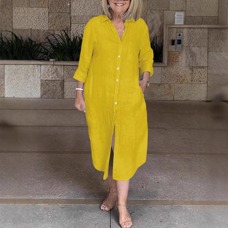 🔥Φαρδύ βαμβακερό λινό δωμένος για γυναίκες-GR