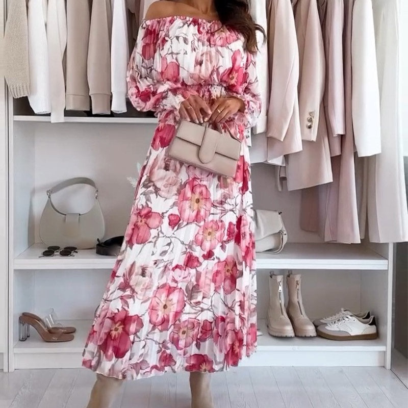 🌸Τοπ Φλοράλ με ανοιχτούς ώμους και σετ δύο τεμαχίων με max φούστα-GR