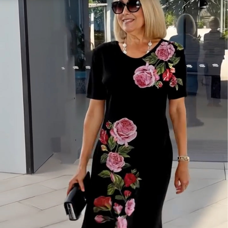 🌹🌹Ελαφρύ καλοκαιρινό φόρεμα με τρισδιάστατη εκτύπωση-LT 