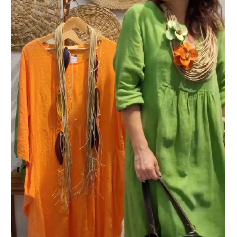 💖Περιορισμένη έκπτωση 20% ΕΚΠΤΩΣΗ💖Γυναικείο μακρυμάνικο λινό δωμένος Boho-GR