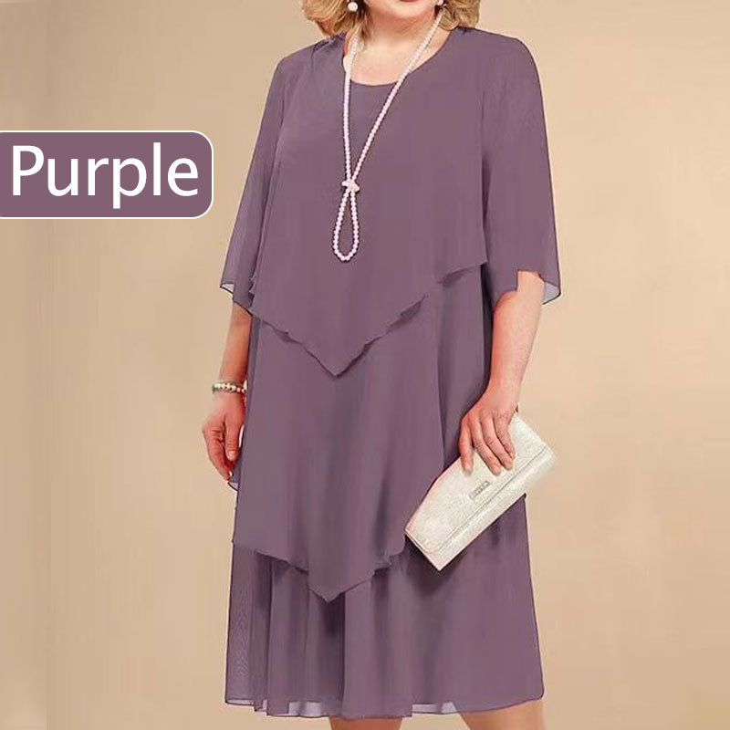 💖Φόρεμα μίντι με στρώσεις σε μεγάλους σεγώνες-GR