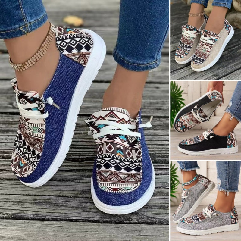 🥿Γυναικεία παπούτσια από καμβά σε casual στυλ με έθνικ μοτίβο - LT