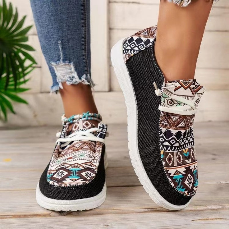 🥿Γυναικεία παπούτσια από καμβά σε casual στυλ με έθνικ μοτίβο - LT