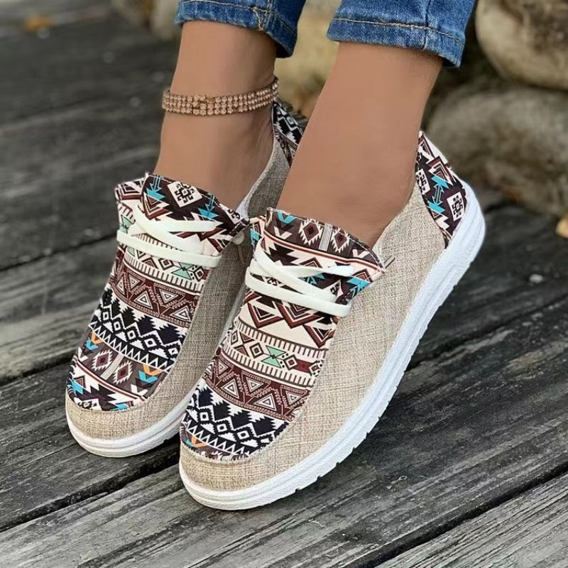 🥿Γυναικεία παπούτσια από καμβά σε casual στυλ με έθνικ μοτίβο - LT