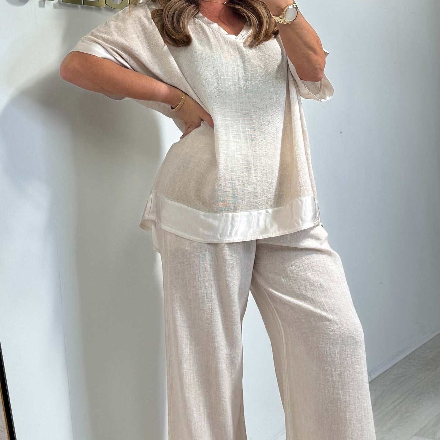 🌷💗Άνετο σετ δοι τεμαχίων με V-neckline-GR