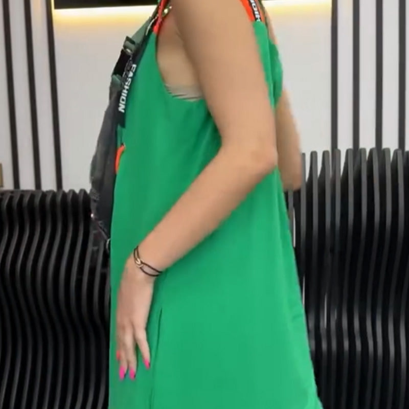 Dámske ležérne šaty bez rukávov s potlačou-SK