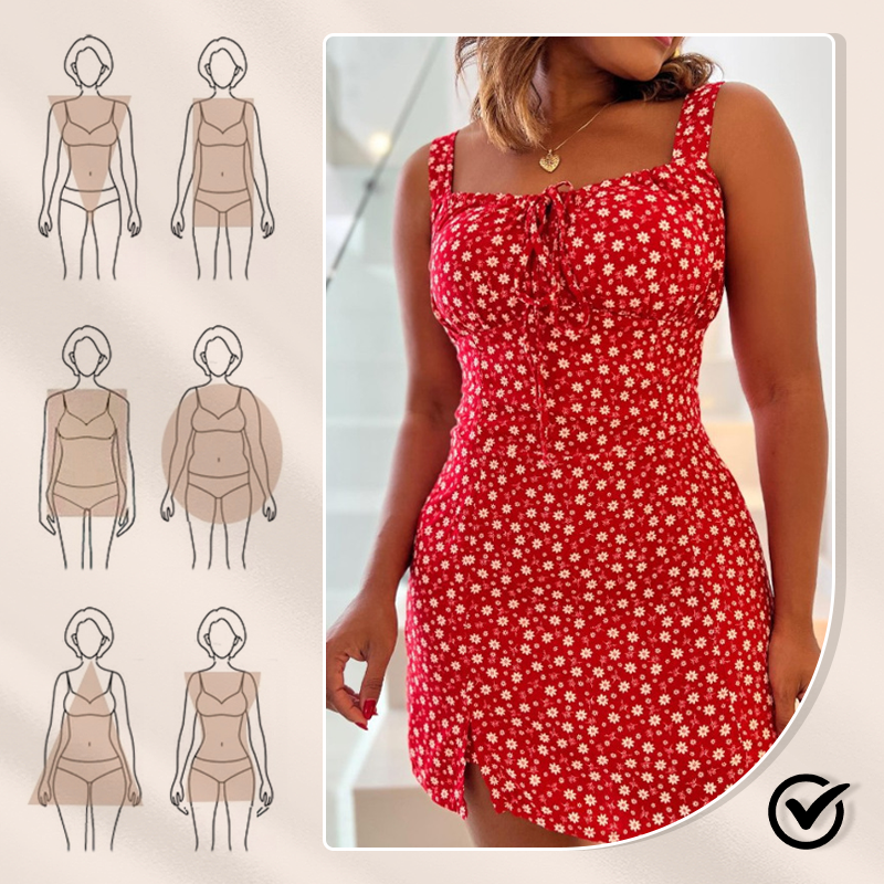 🌸Μίνι φόρεμα με φλοράλ στάμπα και τιράντες-GR