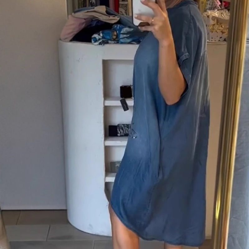 💖Ελαφρύ, casual φόρεμα με V λαιμόκοψη-GR