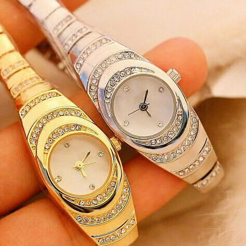 💎Γυναικείο ρολόι με κρυστάλλινο γυαλί ⌚-GR
