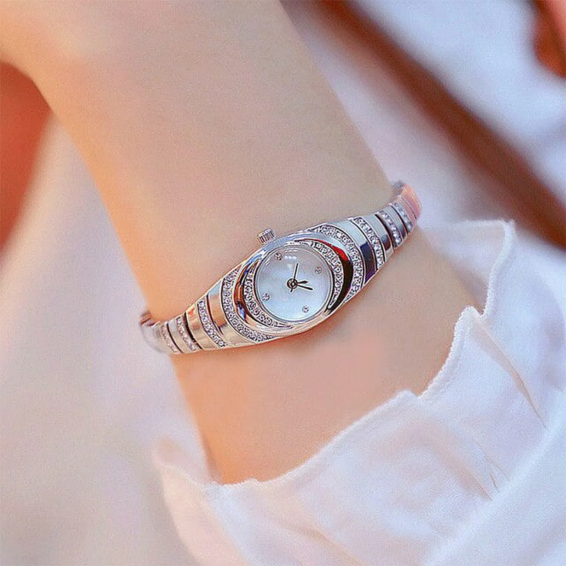 💎Γυναικείο ρολόι με κρυστάλλινο γυαλί ⌚-GR