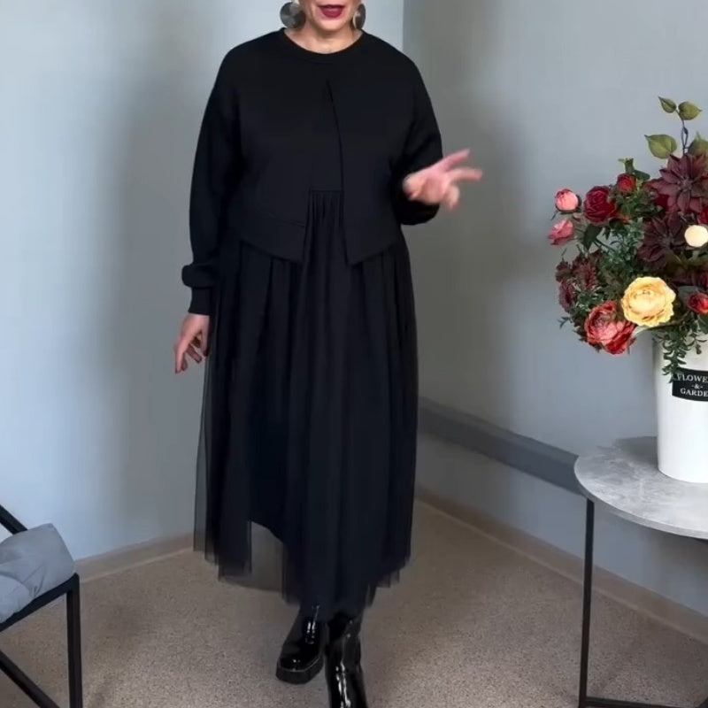 Ilgarankovė suknelė moterims-LT