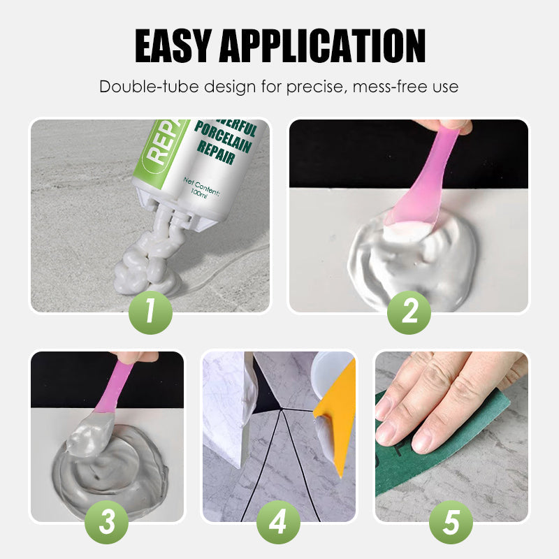 Galingas porceliano remonto rinkinys – dvigubas tūbelė-LT