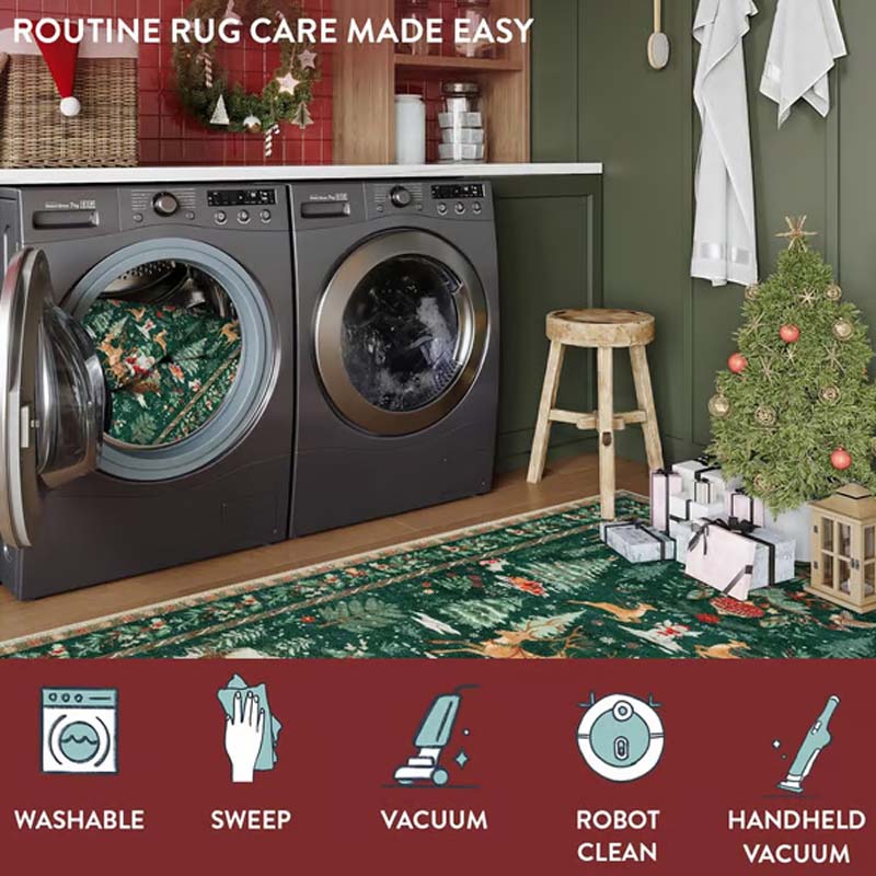 Minkštas, neslystantis kalėdinis kilimėlis namų dekoravimui-LT