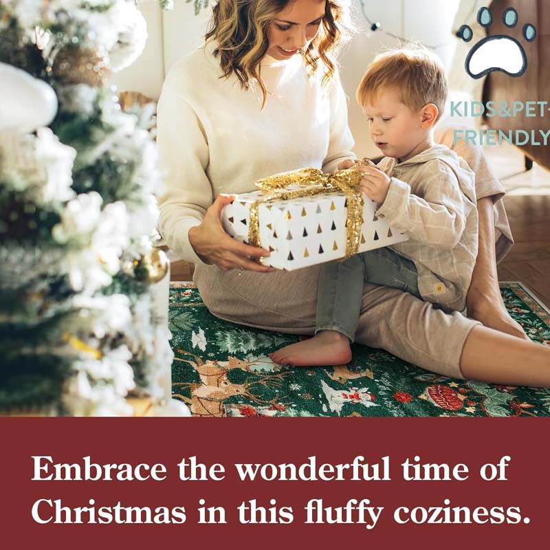 Minkštas, neslystantis kalėdinis kilimėlis namų dekoravimui-LT