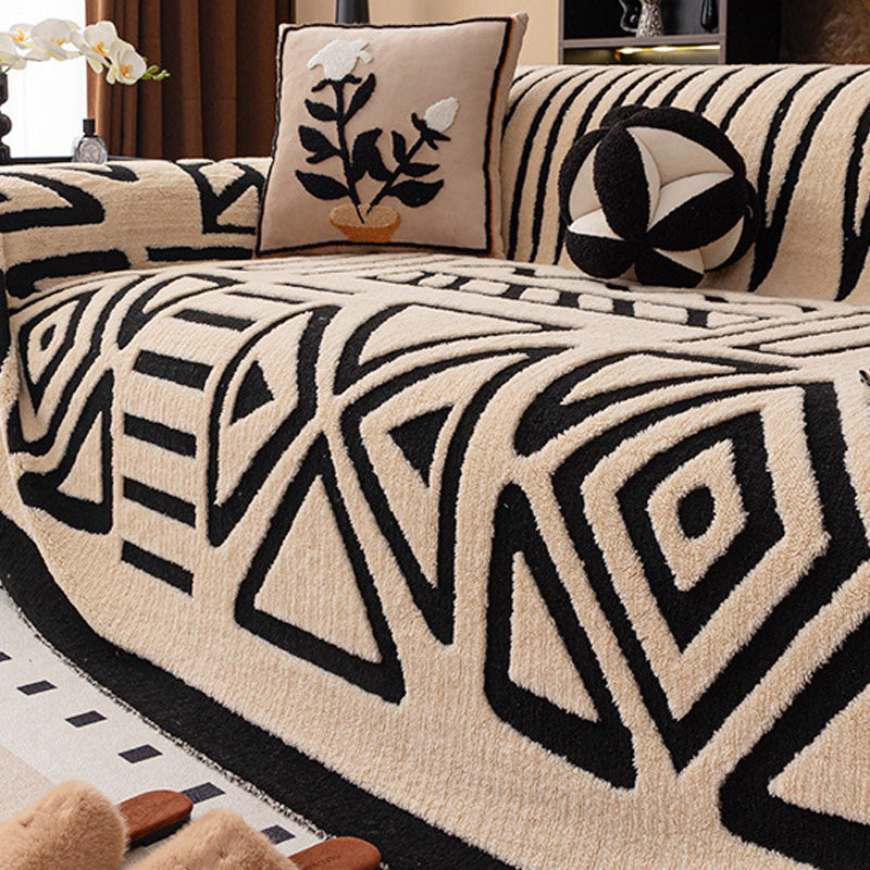 Minkštas, neslystantis pliušinis sofos užvalkalas-LT